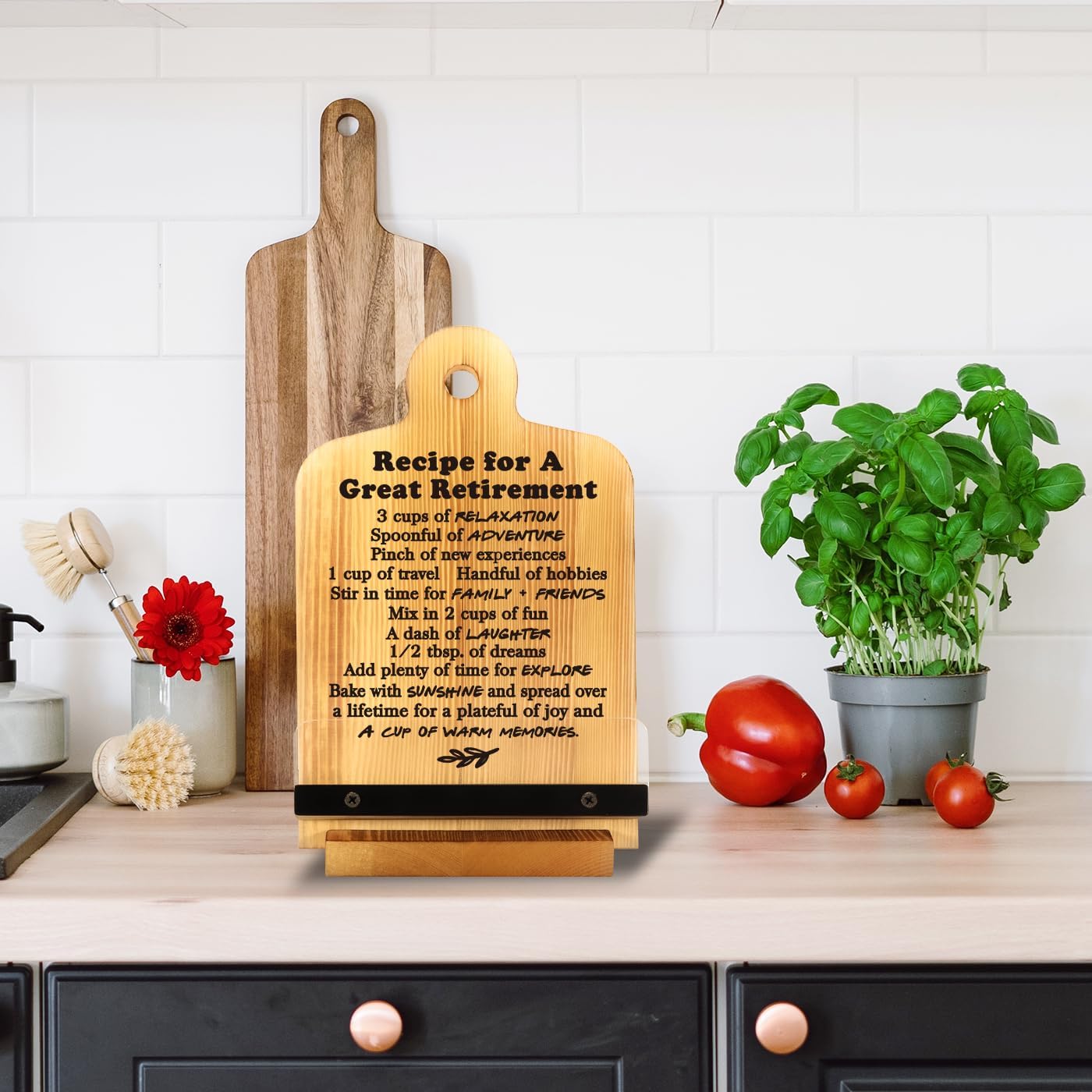 Regalos de jubilación para mujeres, soporte para libros de cocina de jubilación, regalos para compañeras de trabajo, profesoras, enfermeras, jefe,