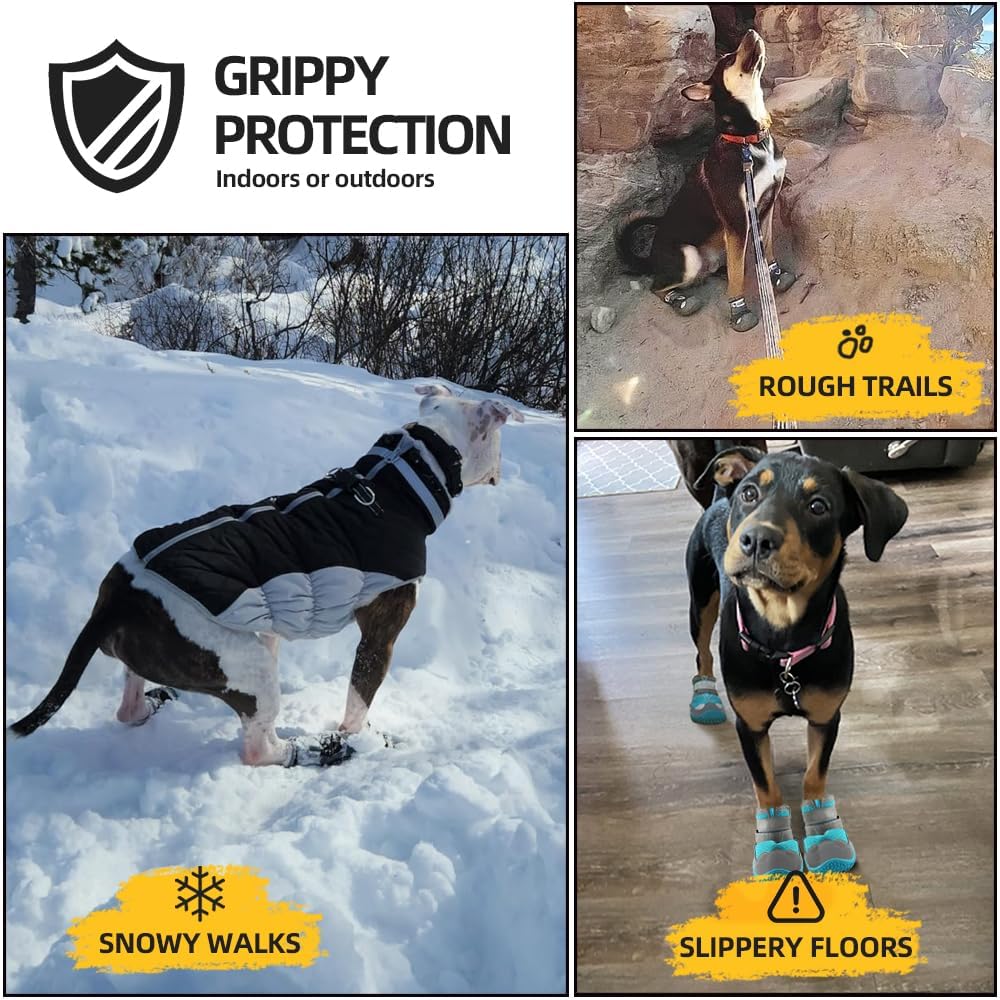 Zapatos para perros grandes, botas de perro medianas y protectores de patas para suelos de madera dura, botines para perros al aire libre para