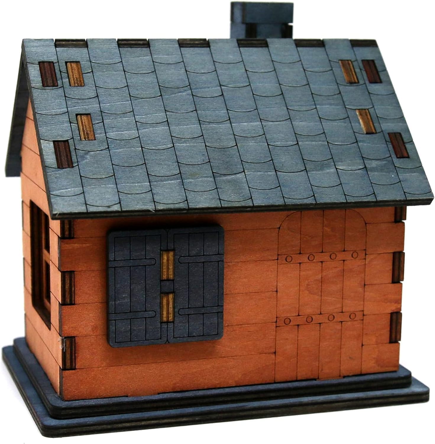 Eureka Cabin in the Woods – Edificio de juguete en miniatura – Caja de escape secreta – Rompecabezas de dificultad media para adultos
