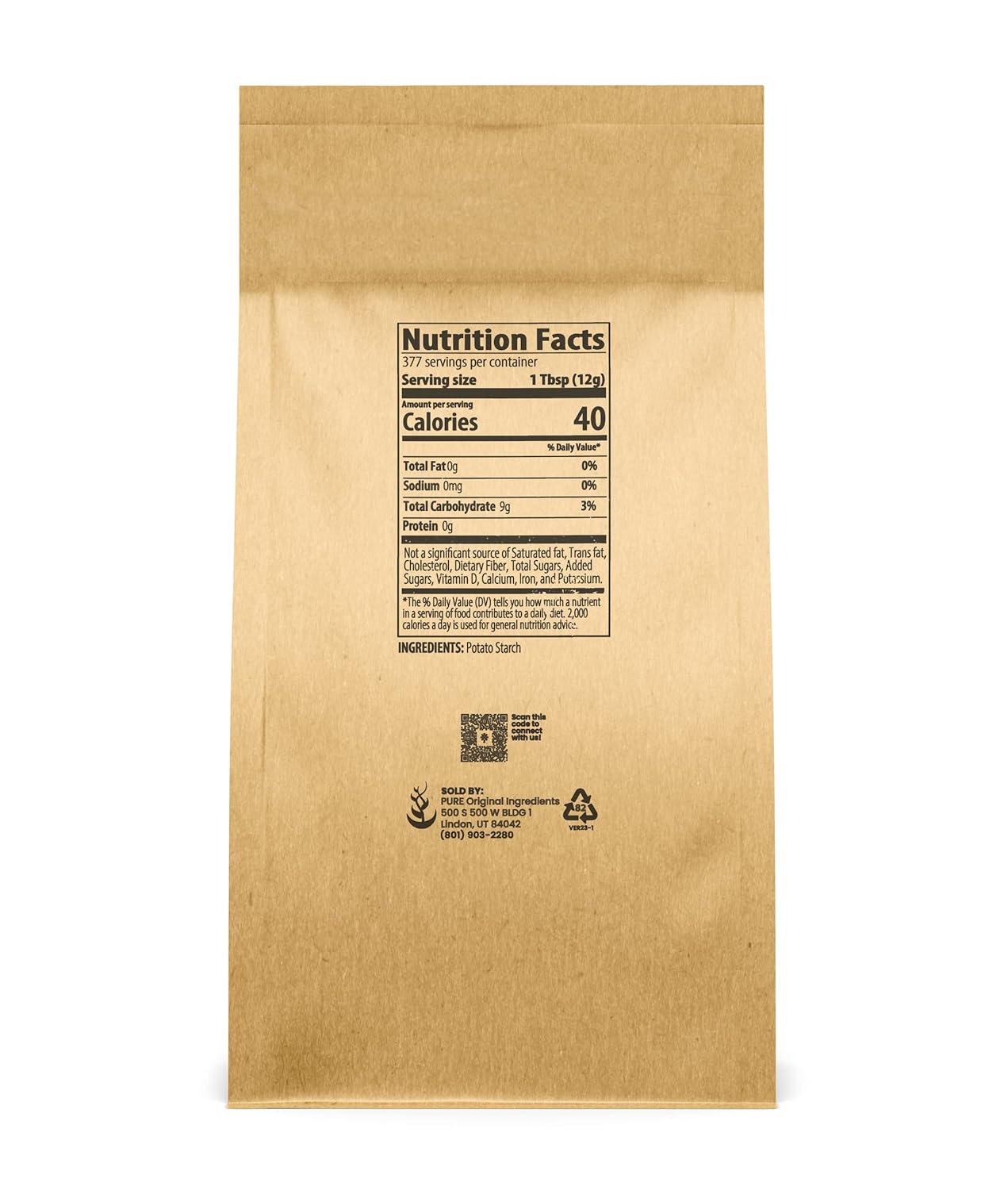 Pure Original Ingredients Espesante de almidón de patata para salsas, sopa y salsa (10 libras)