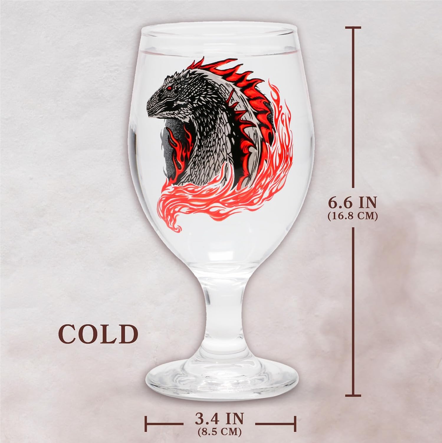 Paladone House Of The Dragon – Copa de cristal que cambia de color (10.2 onzas líquidas), mercancía y regalo de Juego de Tronos, novedad medieval de
