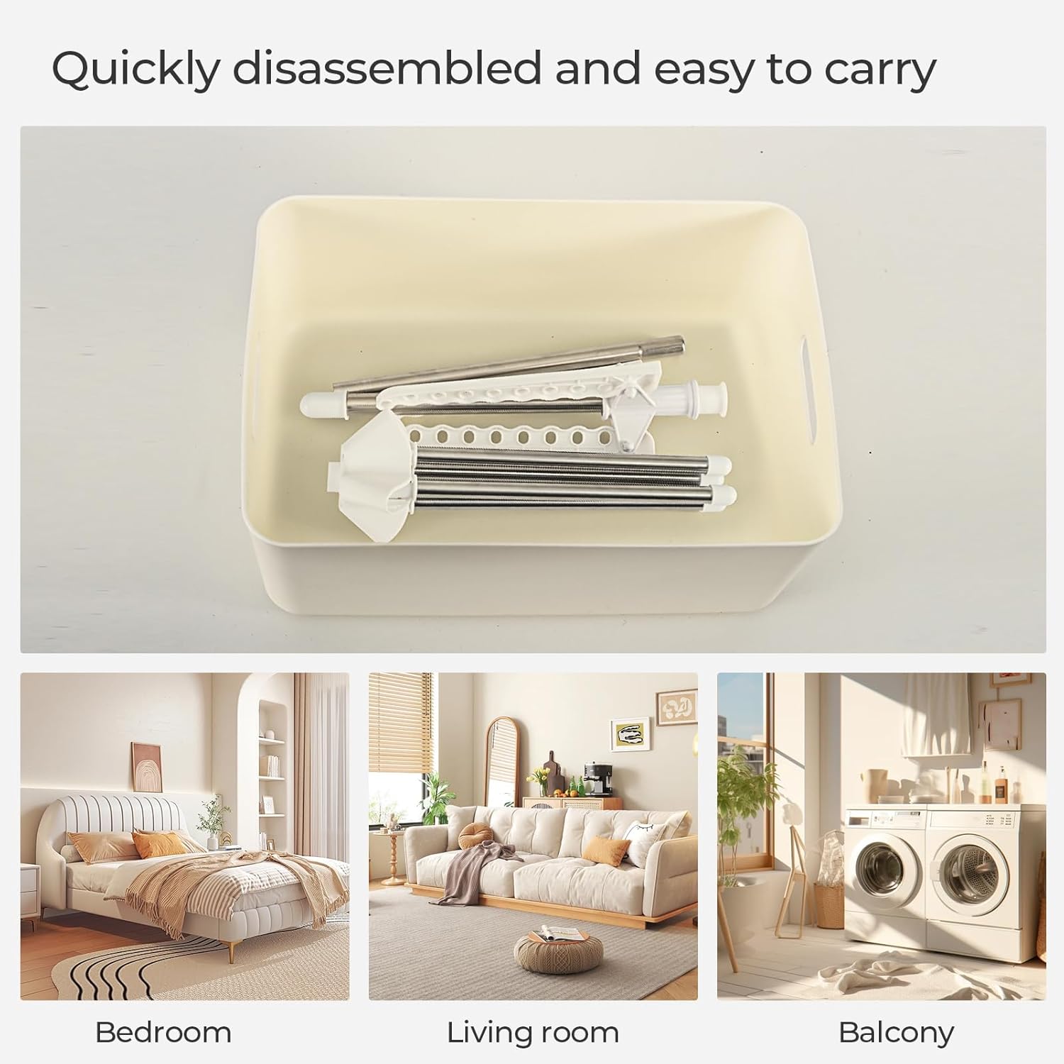 RudyHousee Estante de secado de ropa, trípode de 72 pulgadas, 2 niveles, soporte de vapor plegable, perchero para colgar ropa, almacenamiento de
