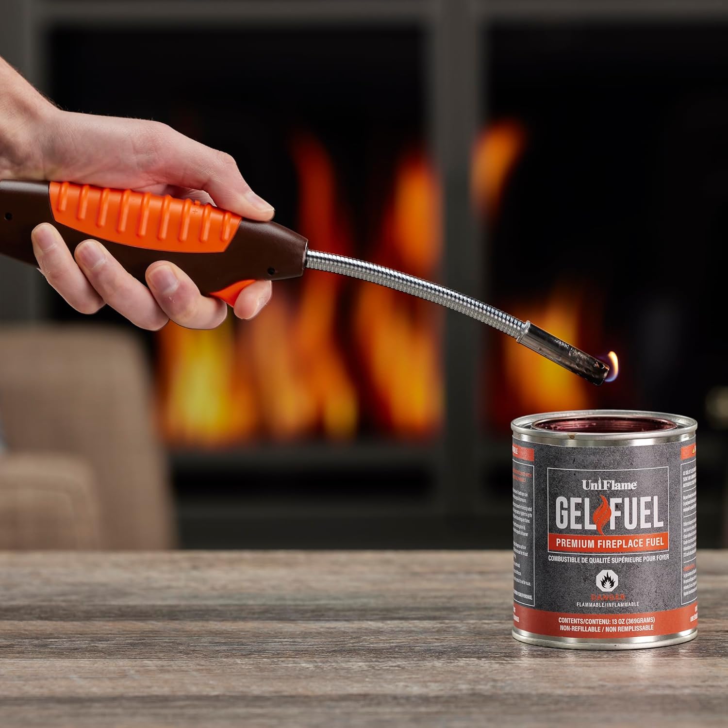 UniFlame – Combustible de gel, combustible premium para chimenea (paquete de 12)  12 latas de 13 onzas