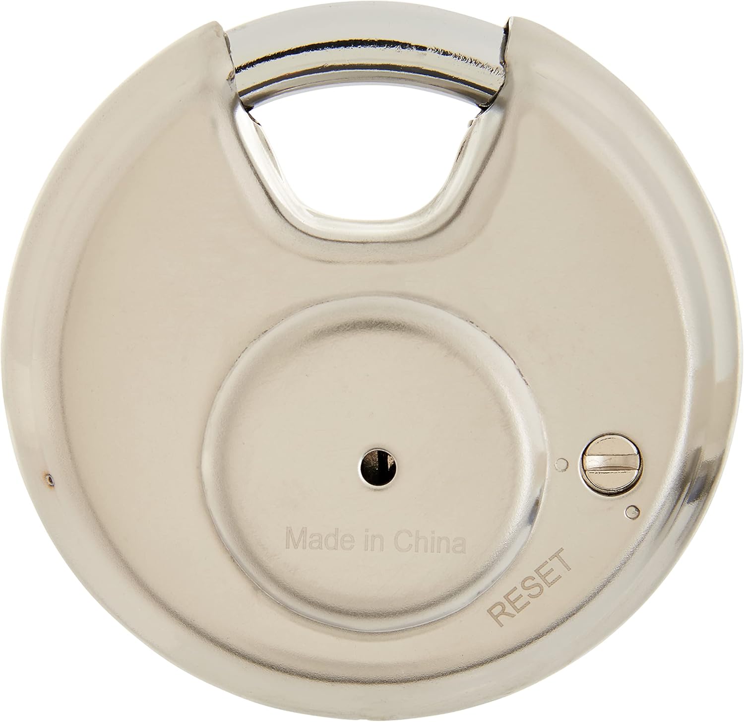 BRINKS – Candado de disco con llave de acero inoxidable comercial de 2.756 in – Cuerpo de acero inoxidable con grillete de acero inoxidable y