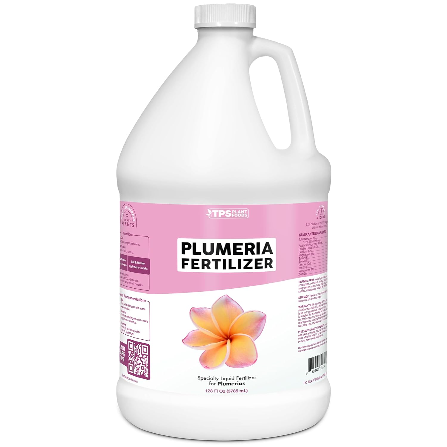 Plumeria Fertilizante para todas las plantas frangipani y tropicales, alimento líquido para plantas, 1 galón (128 oz)
