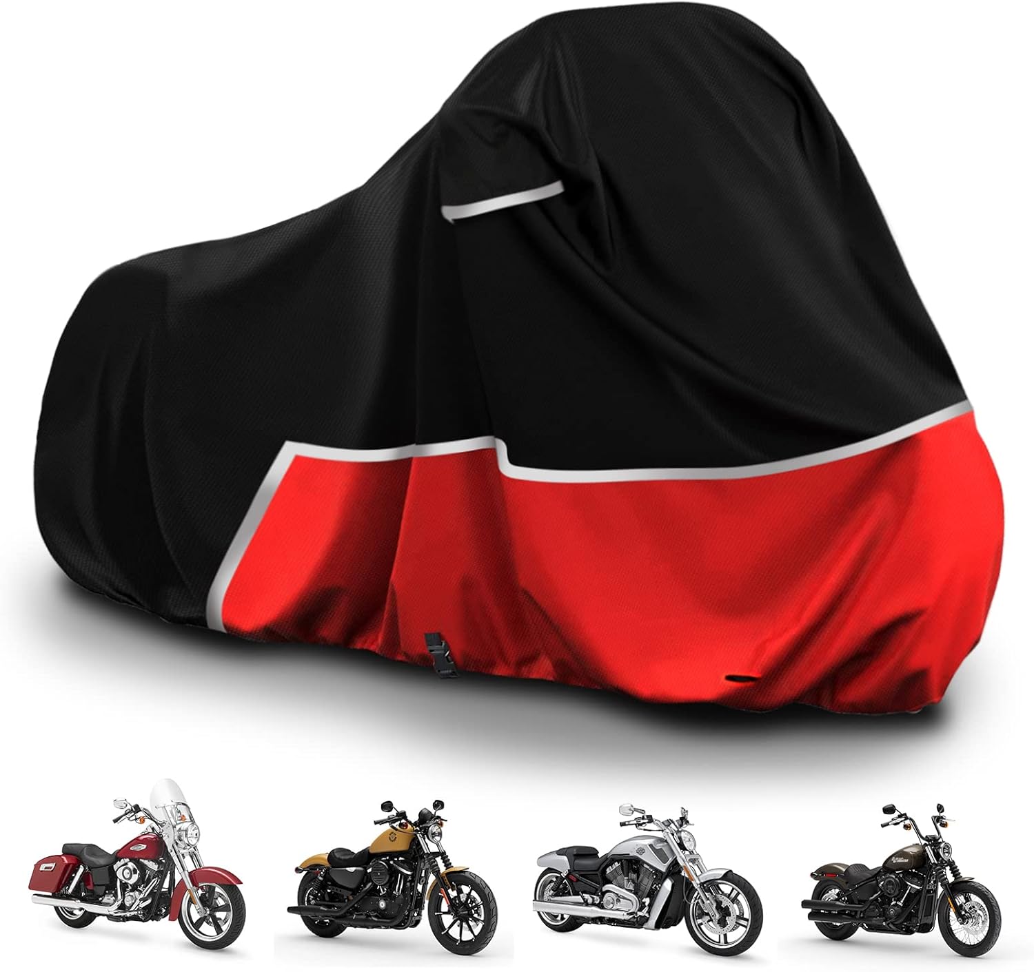 Funda impermeable para motocicleta de repuesto para modelos Harley Davidson Cruiser, 420D Oxford Cloth Softail, Dyna, Iron 883, Fat Boy 114,