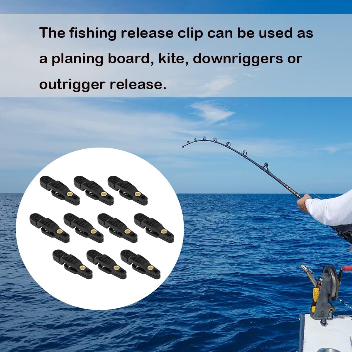 SAUYRASY Heavy Tension Snap Release Clips for Weight Planer Board Kites Downrigger Trolling Fishing
