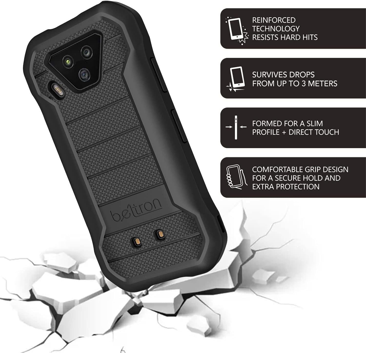 BELTRON DuraForce Ultra 5G – Funda resistente con tecnología reforzada para Kyocera DuraForce Ultra 5G UW E7110 (Verizon), color negro