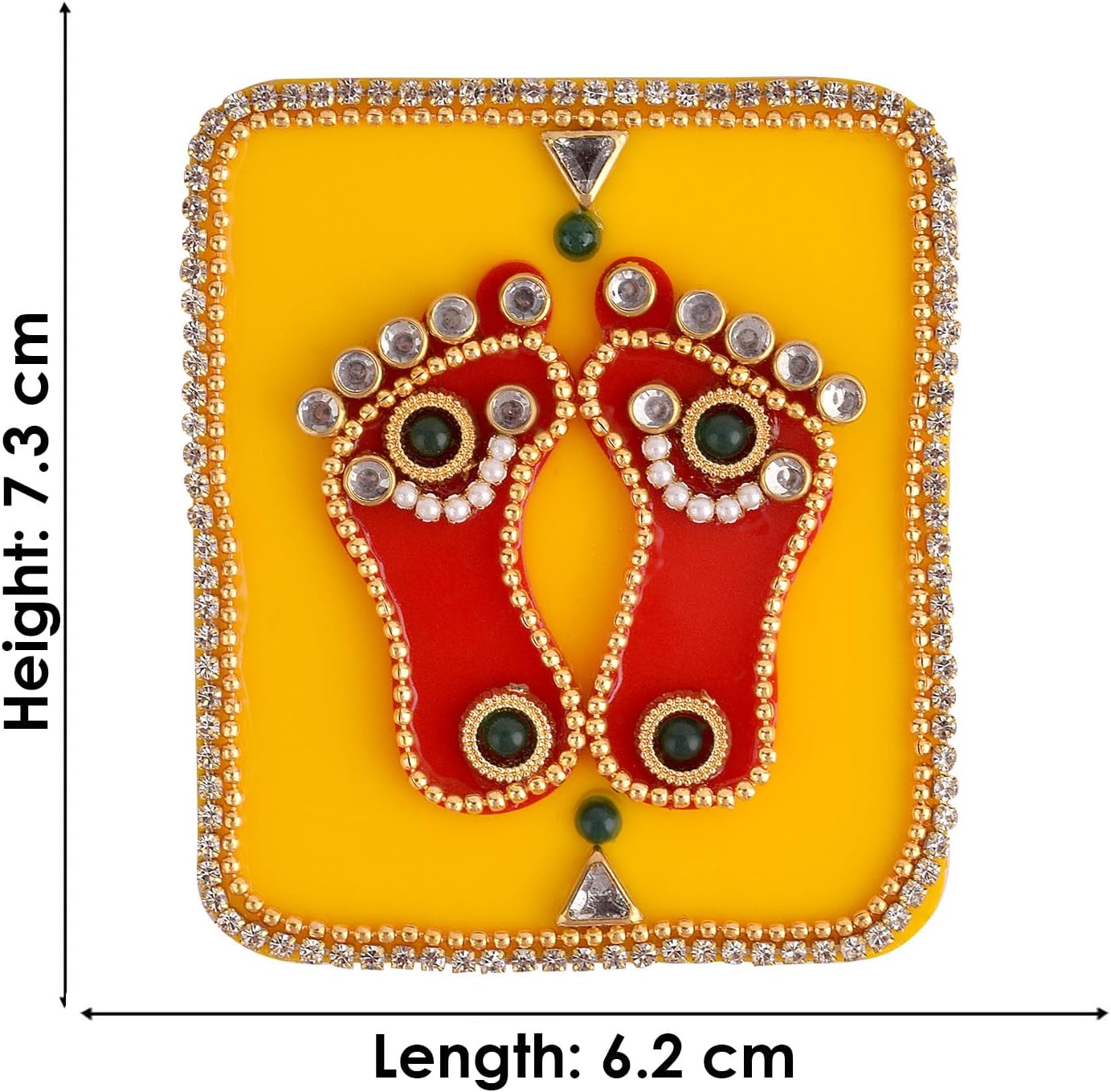SATVIK – Juego de calcomanías acrílicas Lakshmi MATA Charan Paduka para decoración de festivales con piedra Moti Jarkan Mandir Home Office Floor