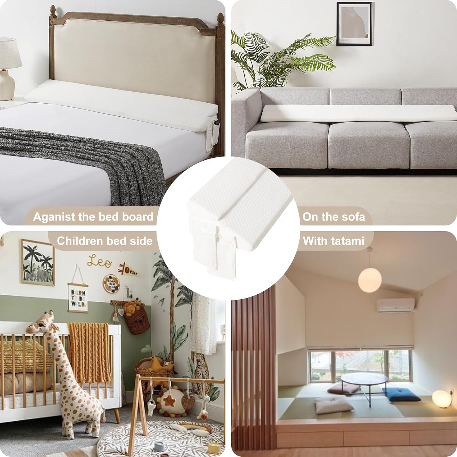 Homemate Almohada plegable de cuña de cama tamaño King de 76 pulgadas para cabecero, relleno de espacio de cama mejorado entre el colchón y la
