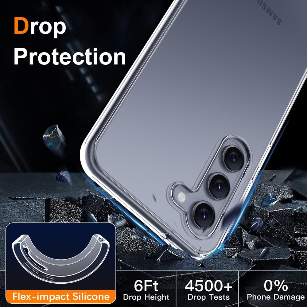 Funda transparente para Samsung Galaxy S23 Plus. Funda protectora de silicona TPU de plástico transparente de ajuste delgado y suave para Samsung