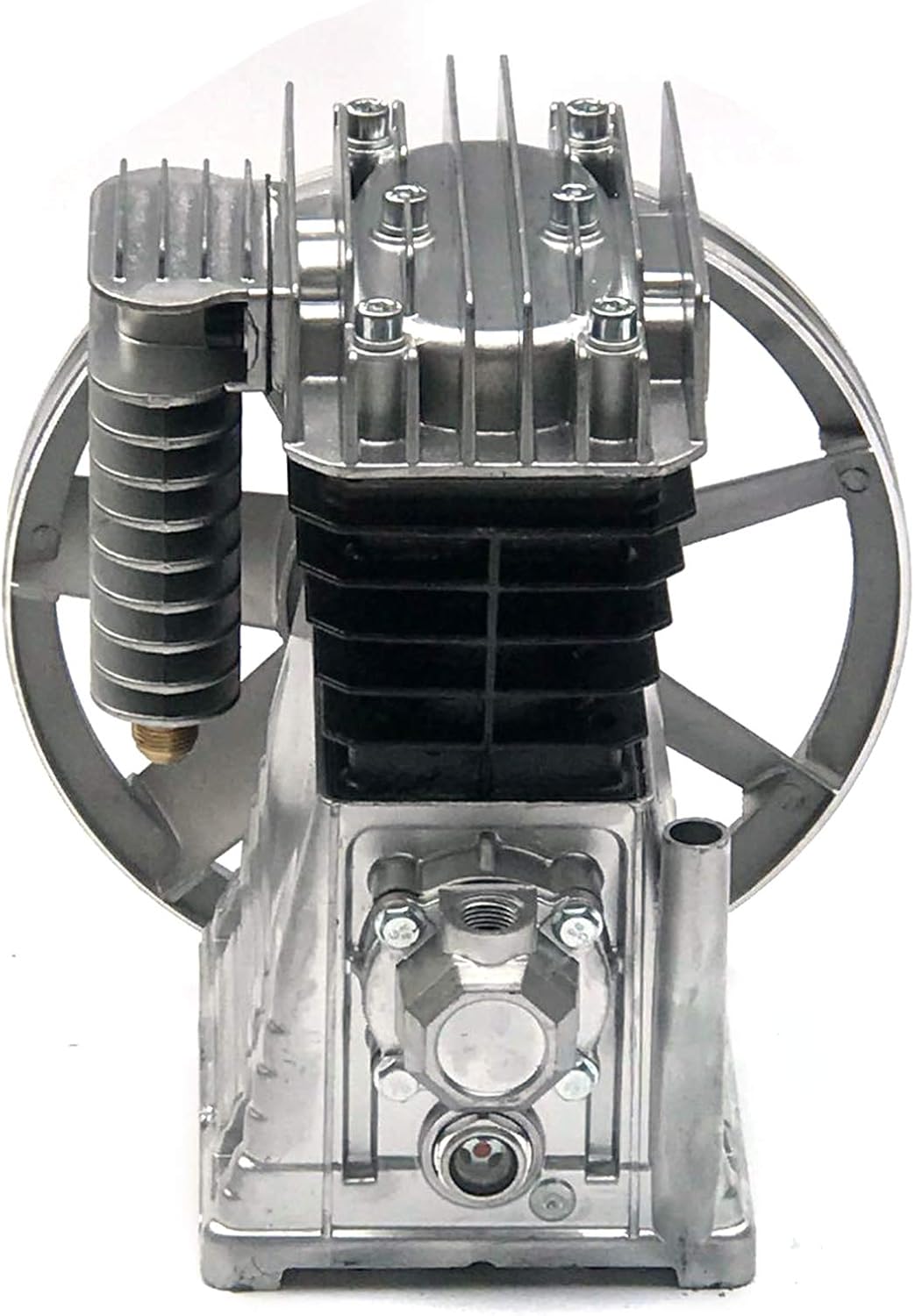 Bomba de compresor de aire 2HP, bomba de cabeza de compresor de aire de cilindro gemelo de pistón de 1.5KW, bomba lubricada de aceite de aluminio
