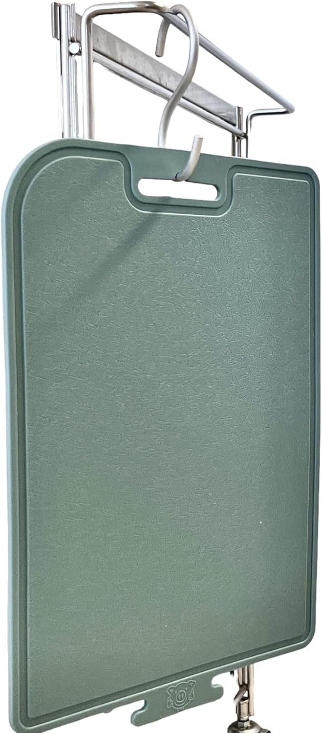 Tabla de cortar de silicona gruesa de doble cara hecha en Corea, 14.3 x 9.7 pulgadas, diseño plegable, mango de agarre para goteo apto para