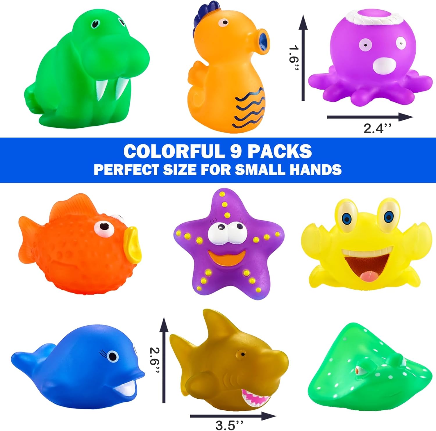 Juguetes de baño sin moho que cambian de color para niños pequeños, criaturas marinas que cambian de color, juguetes de animales del océano con