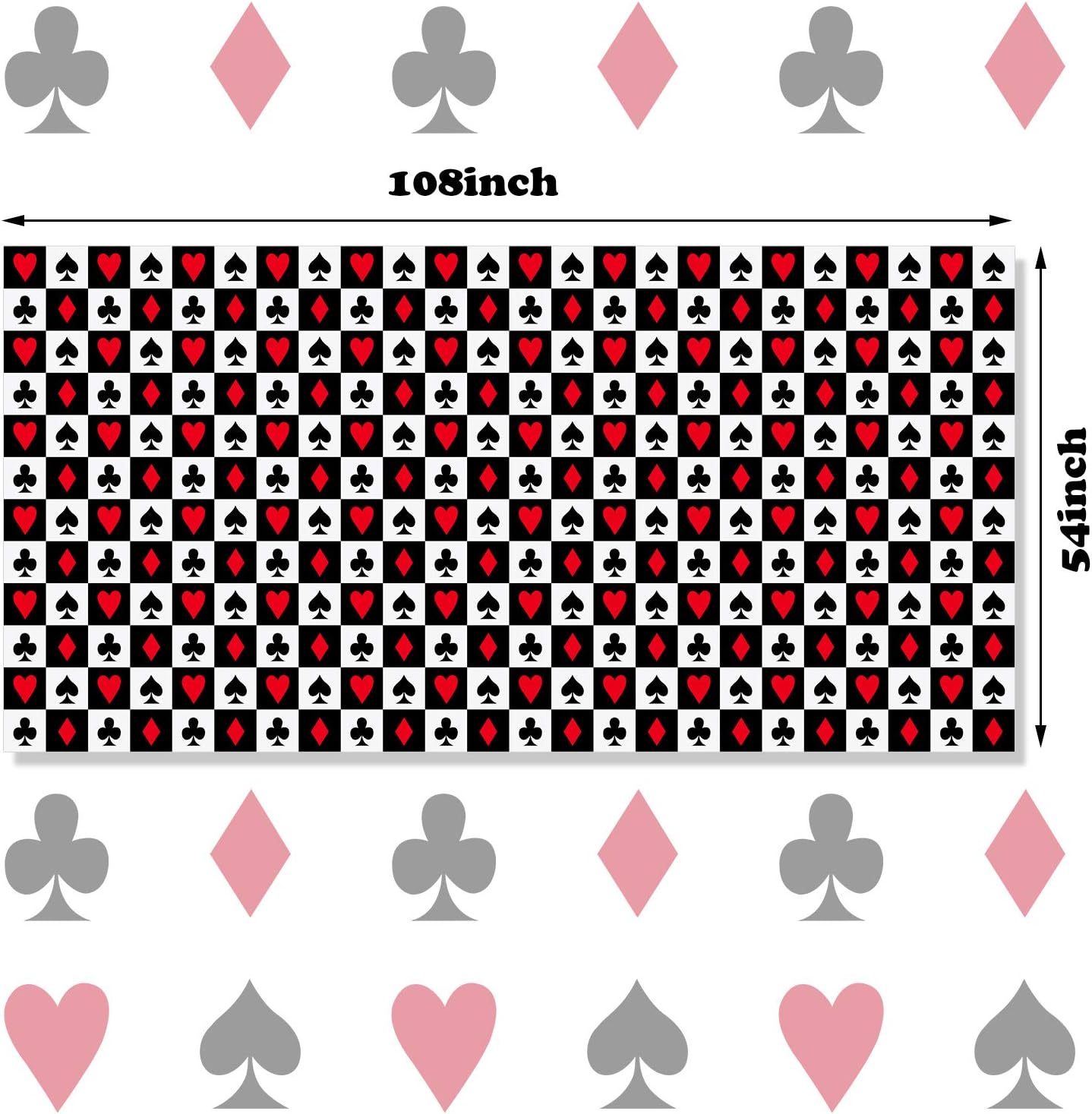 Mantel de póquer de 2 piezas para decoración de fiesta temática de casino, cubierta de mesa de Las Vegas, camino de mesa de casino para jugar