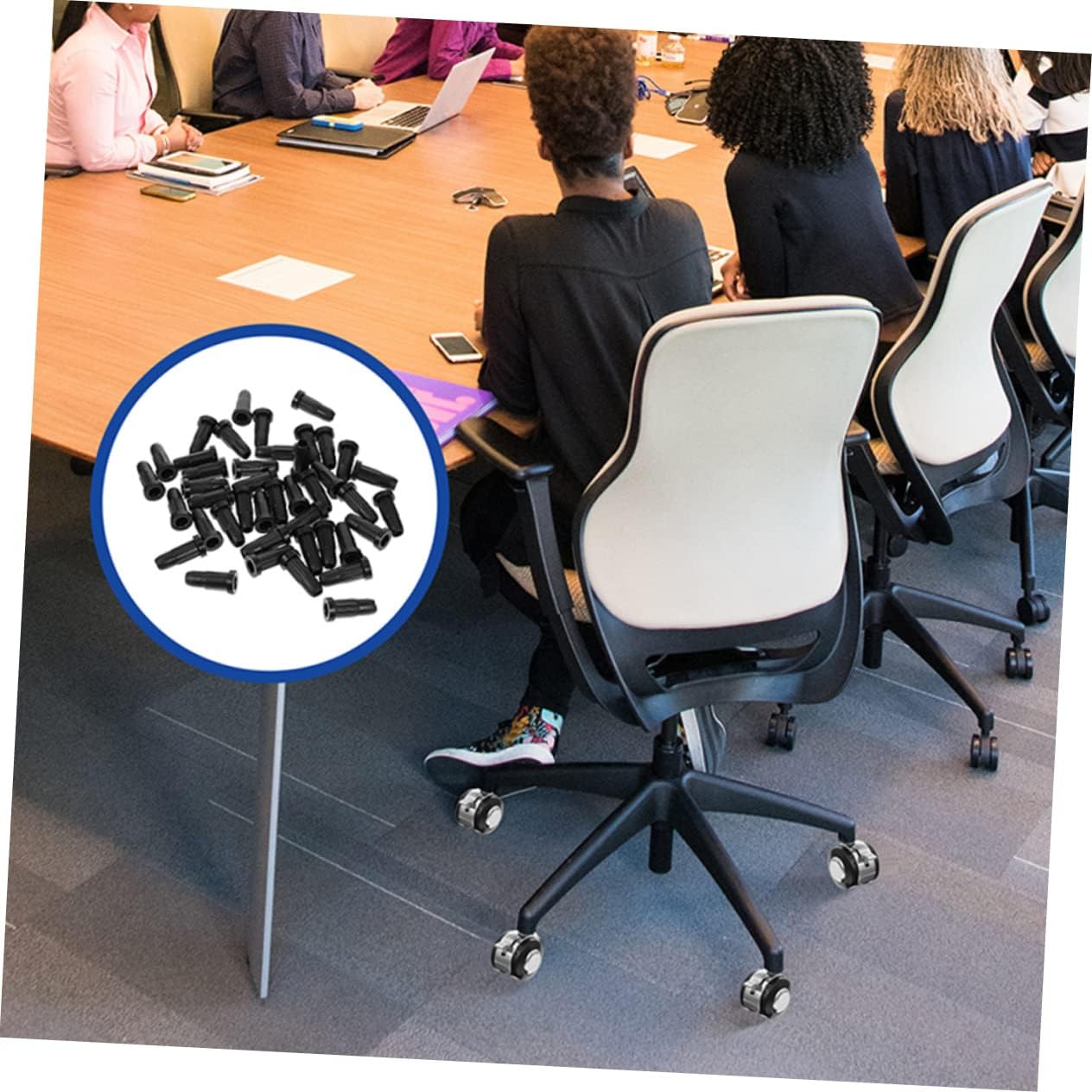 Housoutil 25 Uds. Cubierta de silla para silla, cubierta de tapón de rueda, taburete, deslizadores de campana giratoria, funda de repuesto para