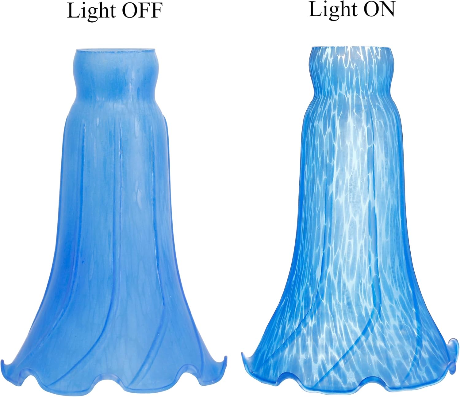 Lily – Pantalla de cristal de tulipán azul marino, 2 unidades, repuesto para lámpara de mesa, estilo Tiffany, pantalla de piso