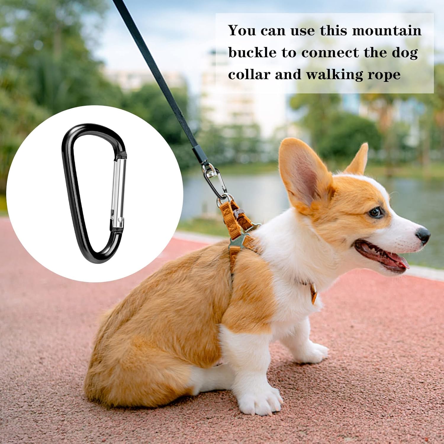 Carabiner Clips, Upins Aluminum Locking Spring Hook Keychain D Shape Heavy Duty Buckle Pack Carabiners Clip Lock Snap Hooks Backpack Clip