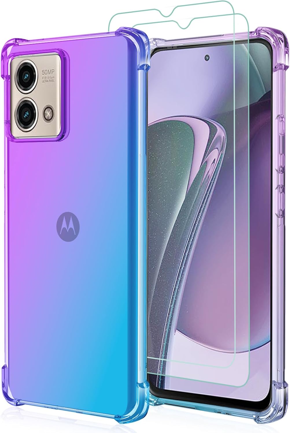 Osophter Funda para Moto G Stylus 5G 2023 transparente para mujeres y niñas con protector de pantalla, esquinas reforzadas de poliuretano