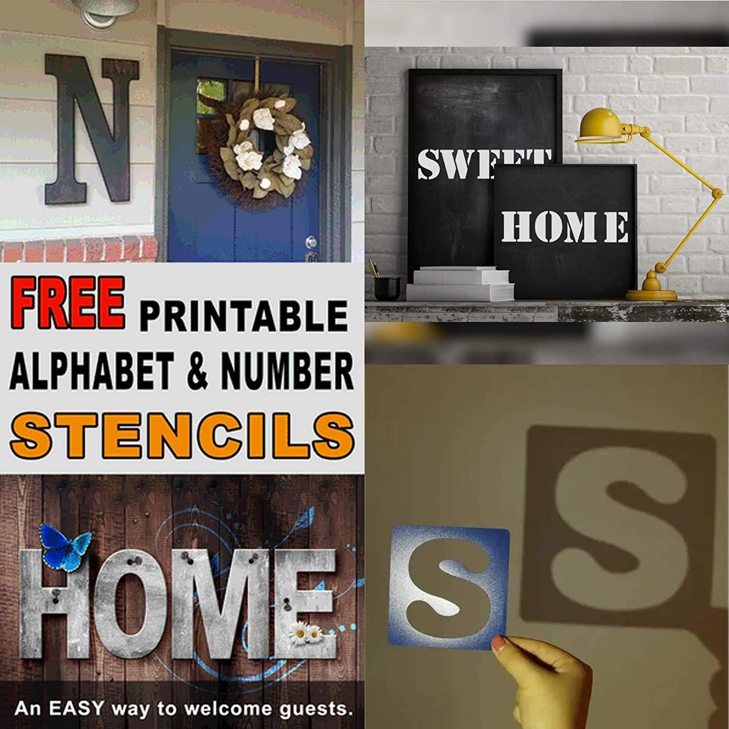 12×12 inch Letter Stencils Set, 26Pcs Plastic Reusable Scale Spraying Alphabet Stencils Learning Templates for Painting on Wood Wall Home Decor,DIY