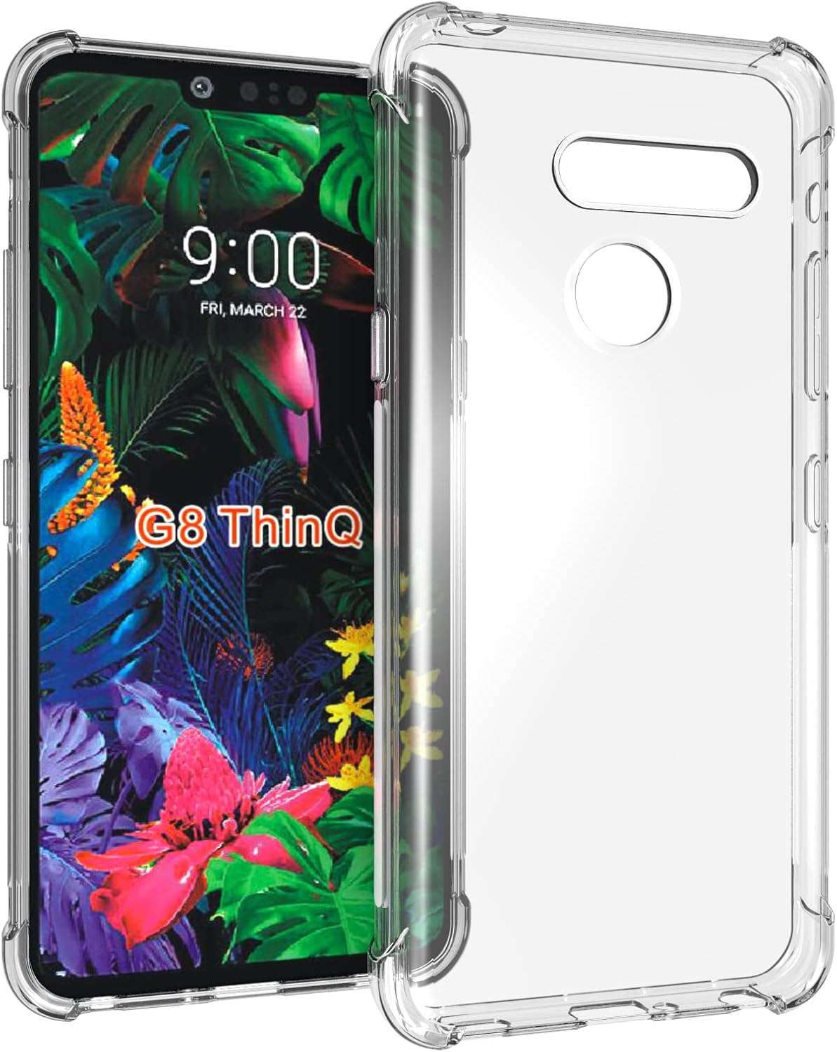 Funda para LG G8 ThinQ Clear TPU Cuatro Esquinas Cubierta Protectora Transparente Suave
