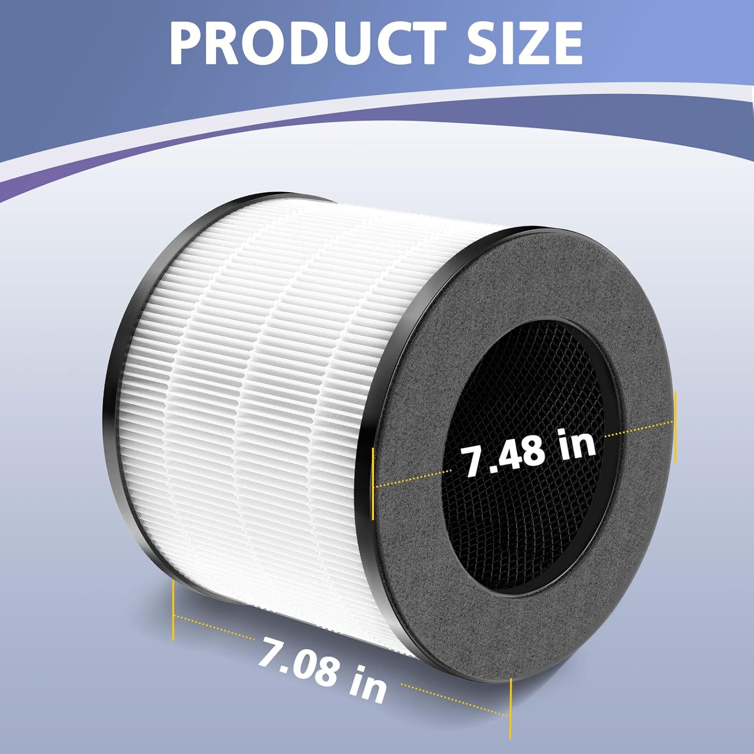 Cayman 608320 Filtro compatible con Okaysou Cayman 608320 Air Purifie-r, 3 en 1 True HEPA, carbón activado de alta eficiencia, prefiltro para Cayman