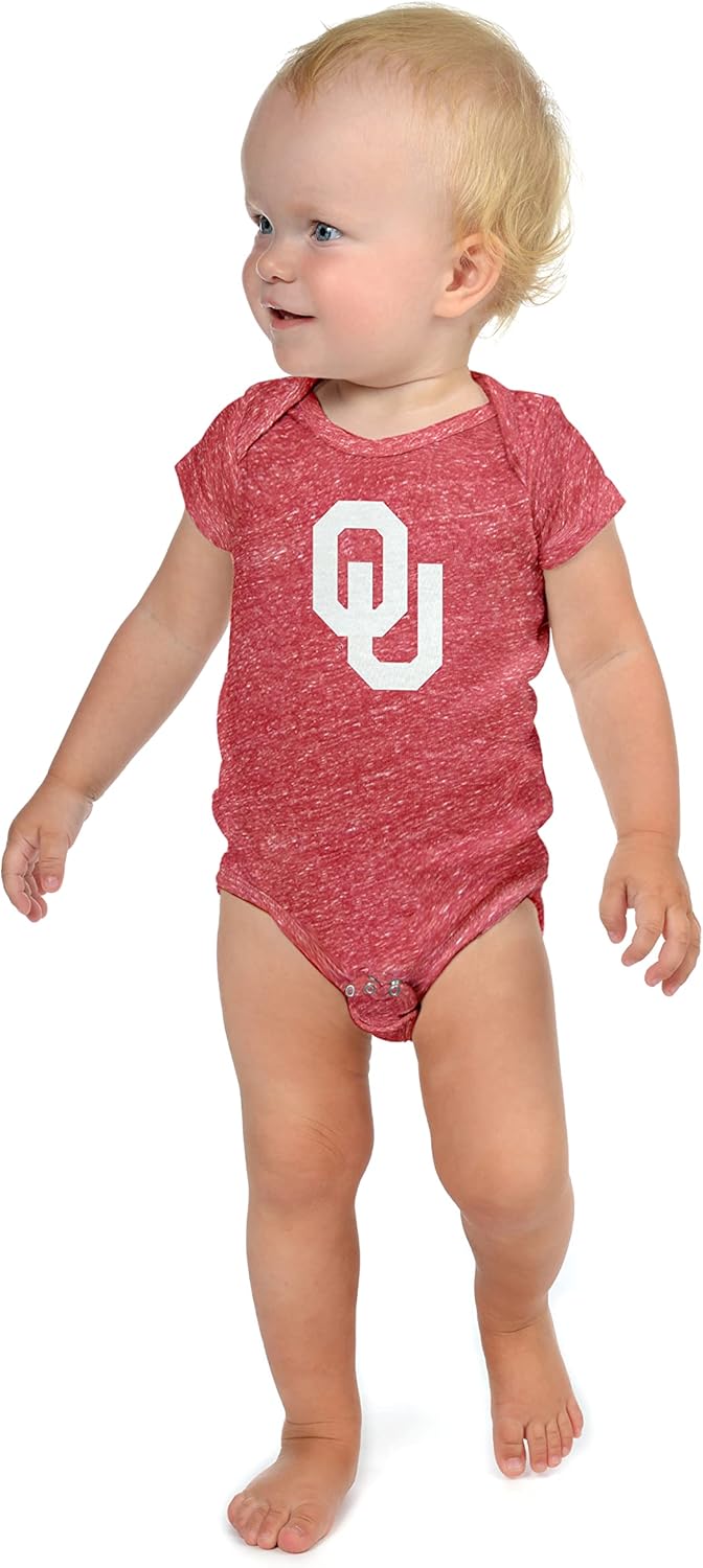 Little King NCAA Knobby – Mameluco de manga corta con logotipo grande, tallas para bebés, 0-3M, 6M, 12M, 18M