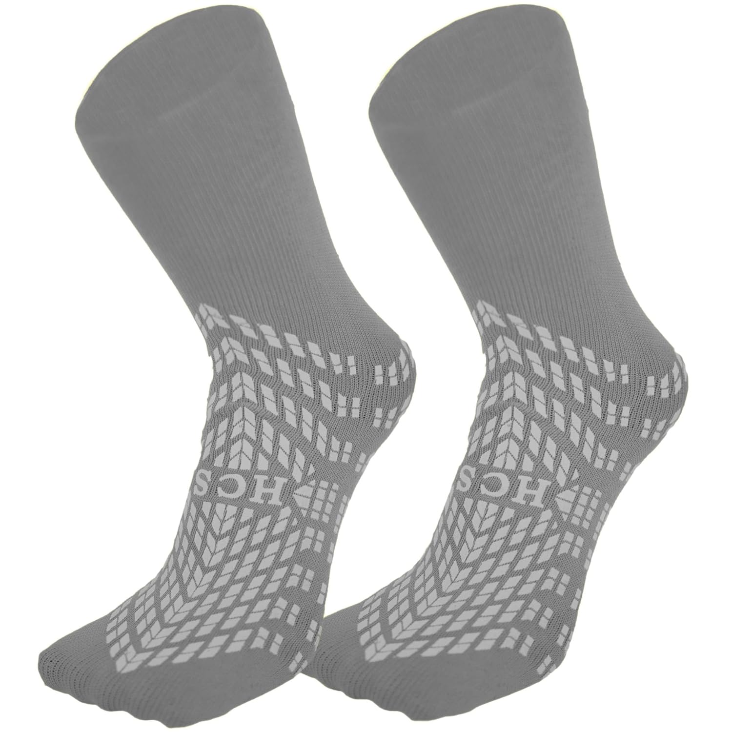 HCS Calcetines de hospital (6 pares)  Banda de rodadura única en todo el contorno  Calcetines antideslizantes para ancianos, pantuflas de pacientes