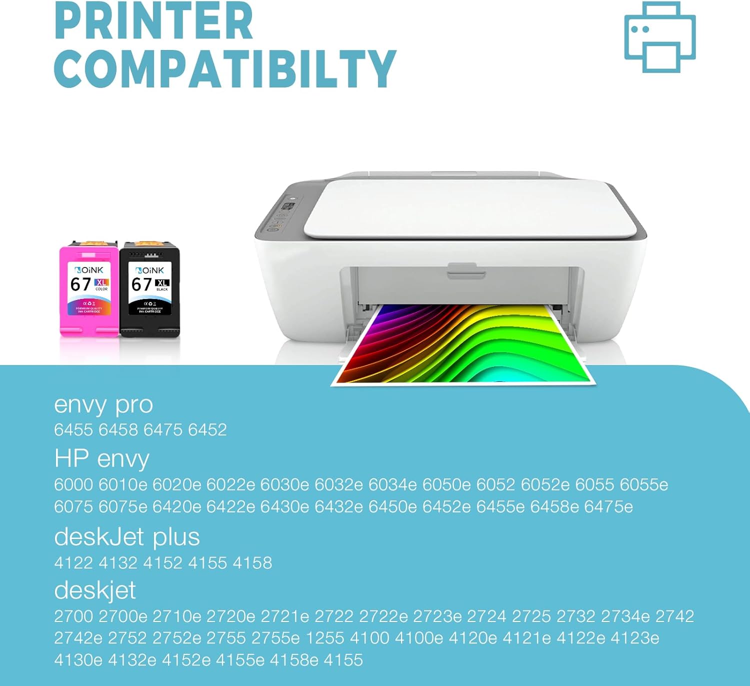 Tinta de impresora 67 67xl 67 XL de repuesto para impresora HP Ink 67 HP 67 HP 67 cartuchos de tinta de color negro Paquete combinado de cartuchos