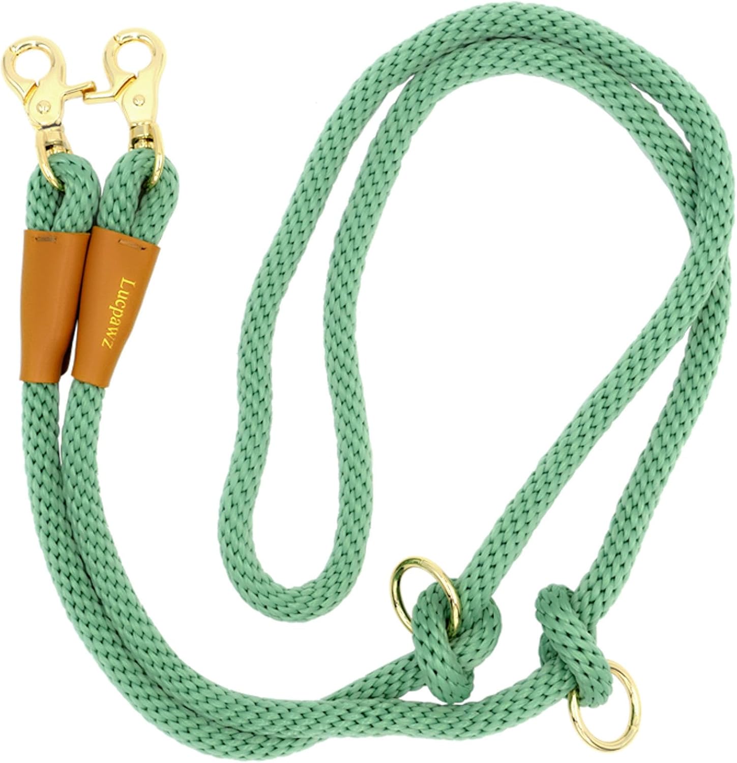 Correa de perro de cuerda multifuncional de 7 pies, correa de perro manos libres, correa de cuerda cruzada, correa larga ajustable para 2 perros (7
