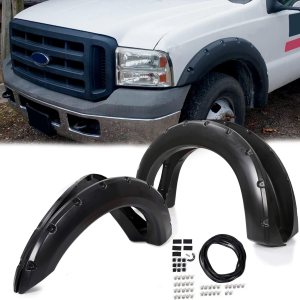4 guardabarros de rueda para guardabarros de bolsillo, estilo remachado para Ford 1999-2007 F250 F350 F250 F350 Super Duty con kit de herramientas 4 guardabarros de rueda para guardabarros de bolsillo, estilo remachado para Ford 1999-2007 F250 F350 F250 F350 Super Duty con kit de herramientas