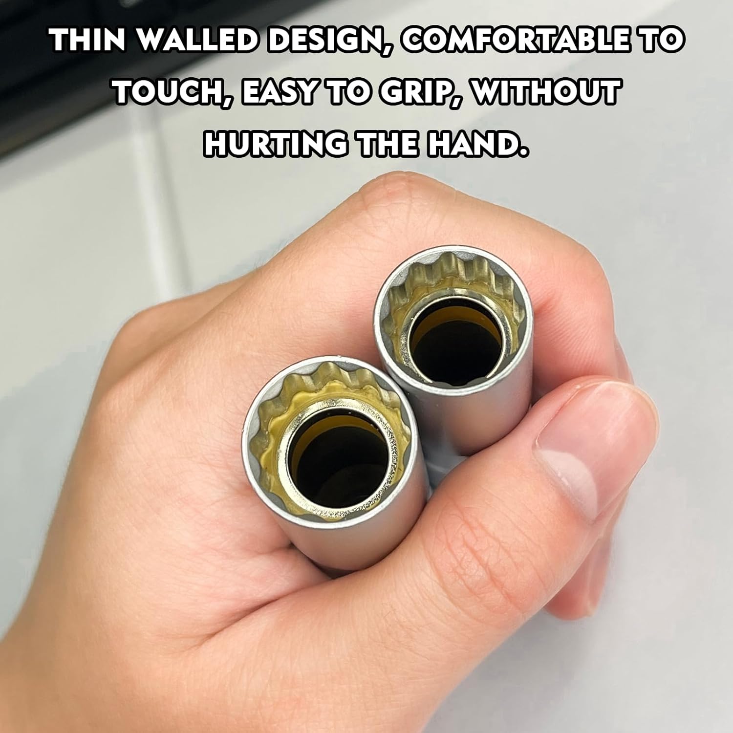 Enchufe de bujía de 0.555 pulgadas, juego de bujías giratorias magnéticas, universal estándar de 38 pulgadas, 12 puntos de pared delgada,