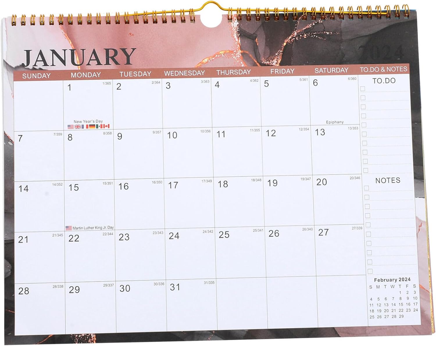 Calendario de escritorio 2024-2025, calendario de pared de enero de 2024 a junio de 2025, calendario de pared, calendario mensual, planificador de