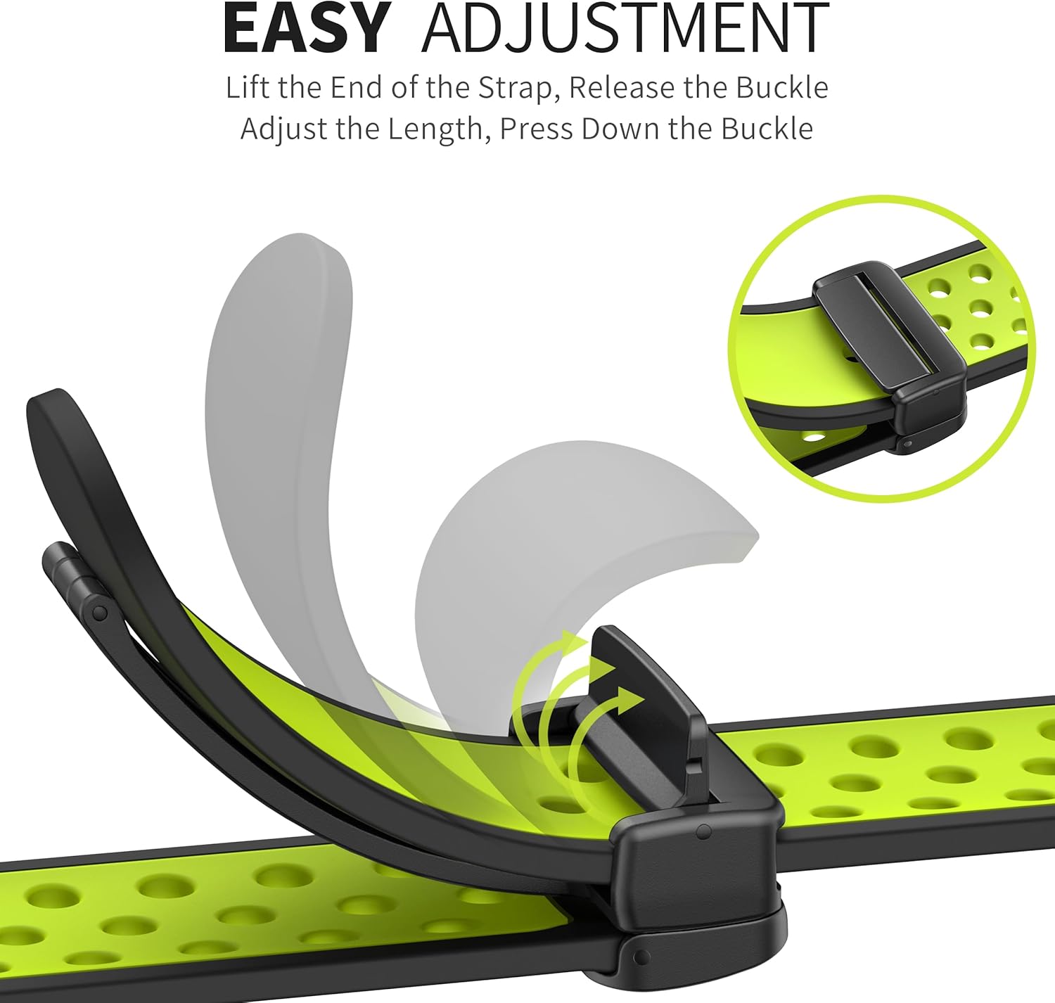 Correa deportiva magnética de entrenamiento para Apple Watch de 1.929 in, 1.772 in, 1.732 in, 1.654 in, 1.614 in, 1.575 in, 1.496 in, silicona