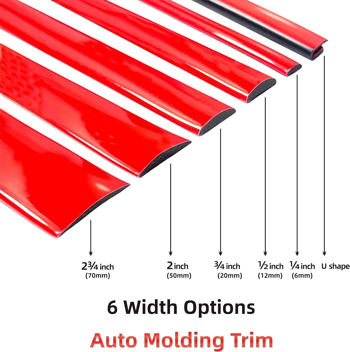 Tira decorativa de color rojo sólido para automóvil, automóvil, bicicleta, exterior e interior, moldura universal para salpicadero, parachoques y