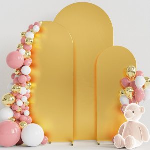 Wokceer Juego de 3 fundas de arco de boda de elastano ajustadas para arco de boda para parte superior redonda, soporte de arco de Chiara para Wokceer Juego de 3 fundas de arco de boda de elastano ajustadas para arco de boda para parte superior redonda, soporte de arco de Chiara para