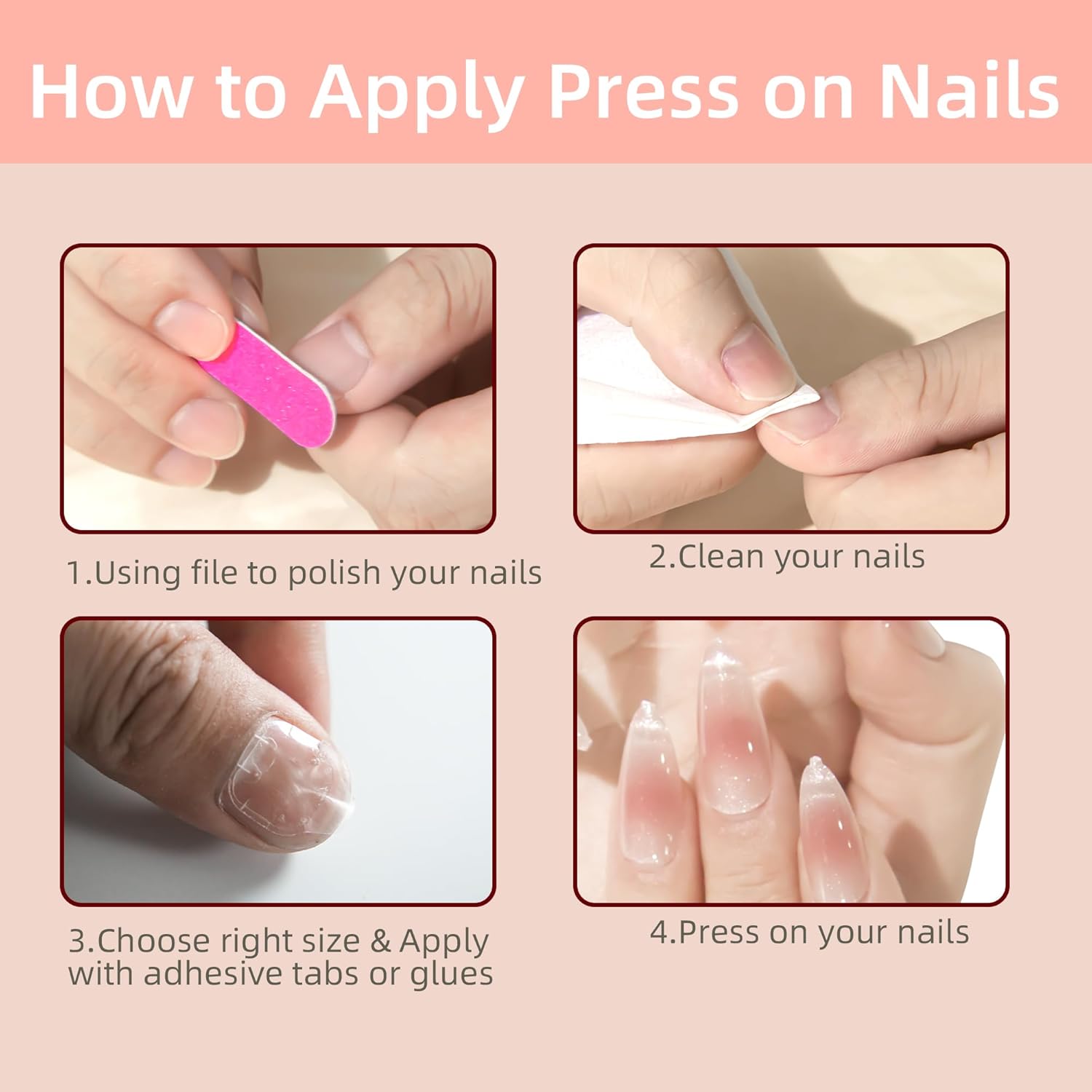 Kuiini Mov Uñas postizas a presión, ojos de gato, uñas con pegamento, kit de uñas de gel de 24 piezas Miss Galaxy Almond a presión, kit de uñas