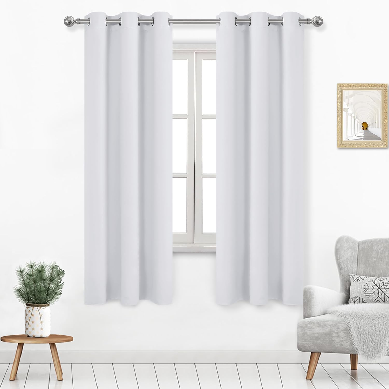 DWCN Cortinas opacas para dormitorio, oscurecimiento, aislamiento térmico, cortinas gruesas que bloquean la luz, juego de 2