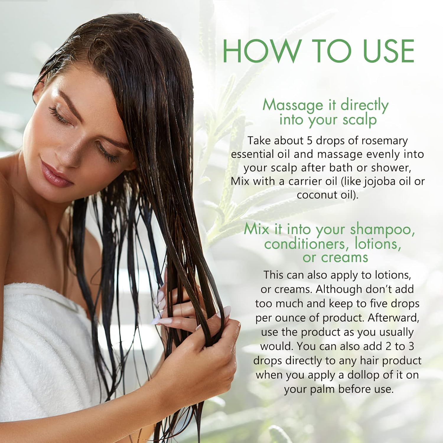 Aceite de romero para el crecimiento del cabello orgánico  Aceite de romero 100% puro para cejas y pestañas  Biotina y aceites esenciales para