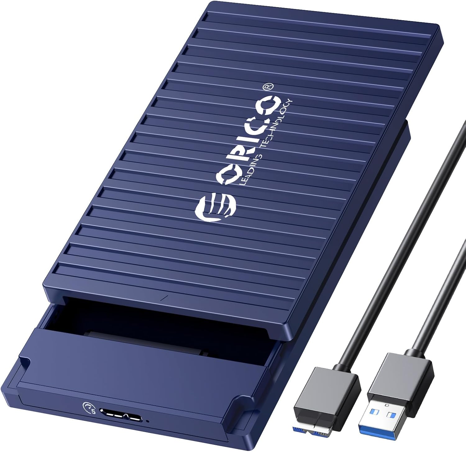 ORICO Caja de disco duro de 2.5″, caja de disco duro externo USB 3.0 de 5 Gbps sin herramientas para disco duro SATA HDD y SSD de 2.5 pulgadas,