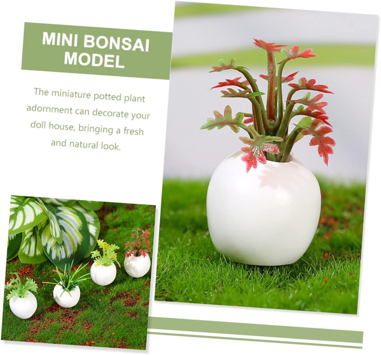 NOLITOY 12 piezas de mini plantas en maceta, accesorios para casa de muñecas en miniatura, planta bonsái en miniatura, maceta pequeña modelo bonsái,