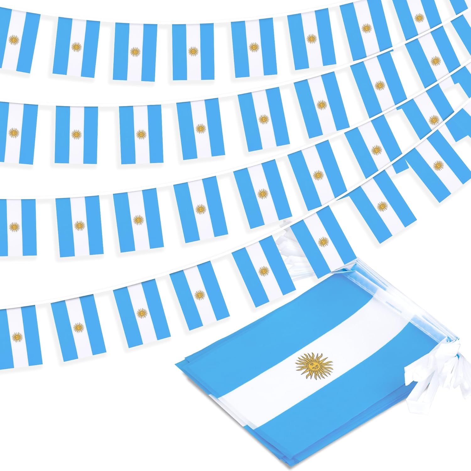 Banderín de bandera argentina, mini banderas argentinas, decoración nacional de país para escuela, fiesta, eventos deportivos, festival patriótico,