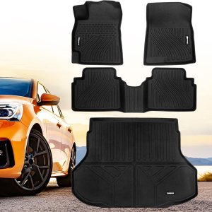 Alfombrillas extraíbles de doble capa y forro de carga para Hyundai Elantra 2021-2024 para todo tipo de clima, color negro (juego de 8 piezas) Alfombrillas extraíbles de doble capa y forro de carga para Hyundai Elantra 2021-2024 para todo tipo de clima, color negro (juego de 8 piezas)