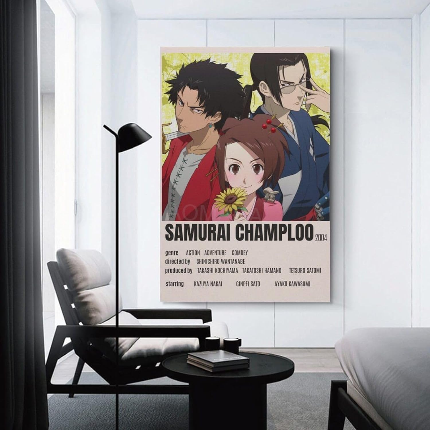 Samurai Champloo – Póster de animación (9) pintura en lienzo para decoración de dormitorio, sala de estar, 16 x 24 pulgadas (15.7 x 23.6 in), estilo