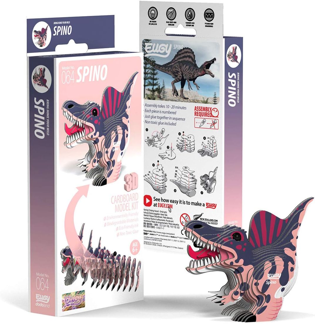Eugy Spinosaurus – Rompecabezas 3D de dinosaurio, 24 piezas, ecológico, juguetes educativos para niños, niñas y niños a partir de 6 años