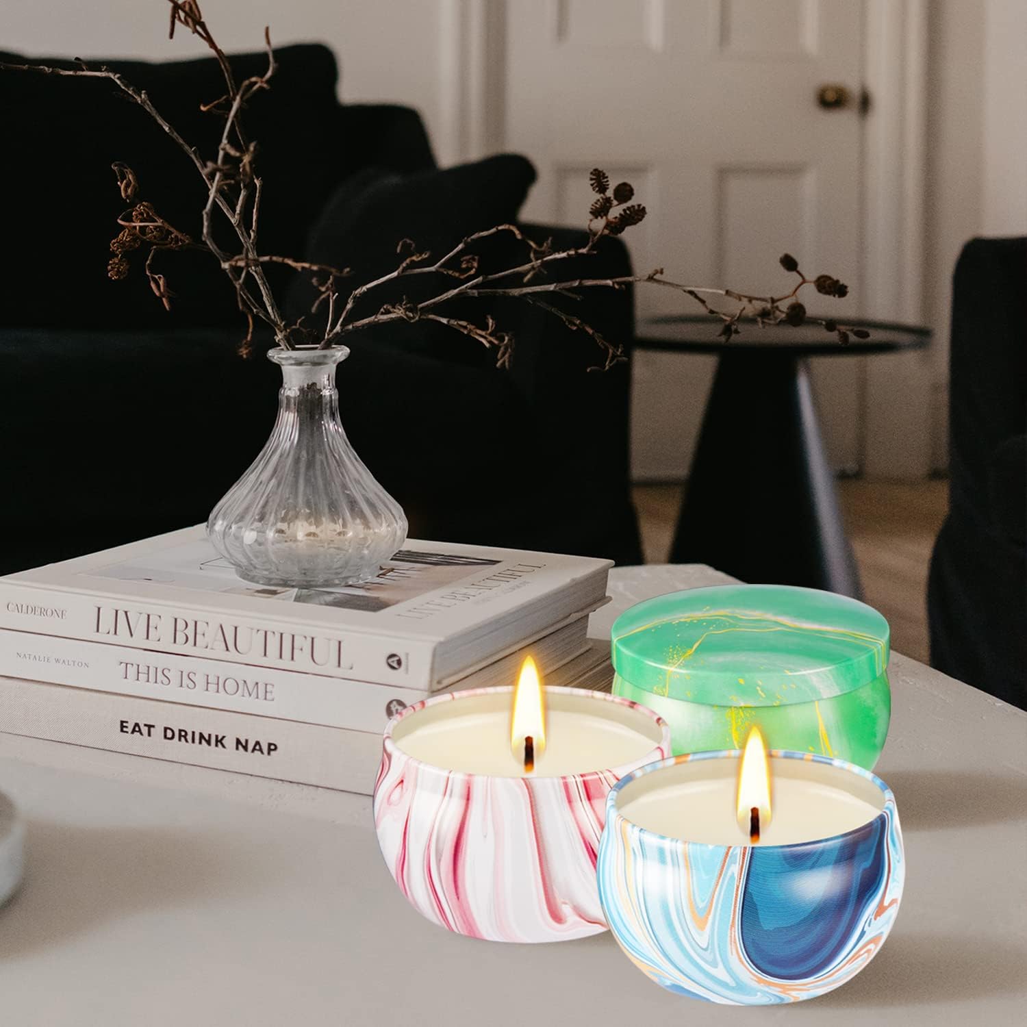 Juego de 16 velas perfumadas de regalo para mamá, mujer, aromaterapia de 2.5 onzas para el baño en casa, yoga, velas de cera de soja natural,