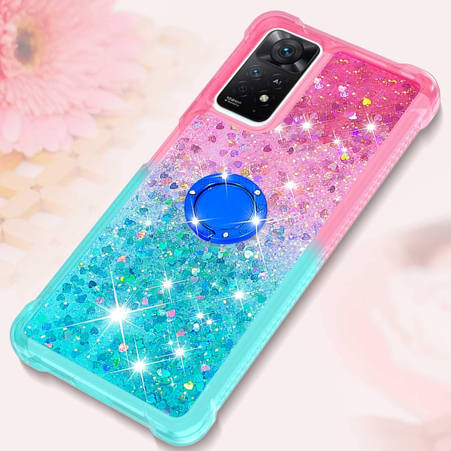 Monwutong Funda de teléfono para Xiaomi Redmi Note 11 Pro 5G4G, brillante efecto arena movediza TPU parachoques con cuatro esquinas cubierta de