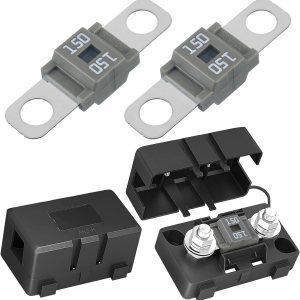Soporte de fusibles AMIMidi 2 piezas en línea portafusibles con cubierta y pernos atornillados para automóviles marinos, camiones, vehículos, Soporte de fusibles AMIMidi 2 piezas en línea portafusibles con cubierta y pernos atornillados para automóviles marinos, camiones, vehículos,