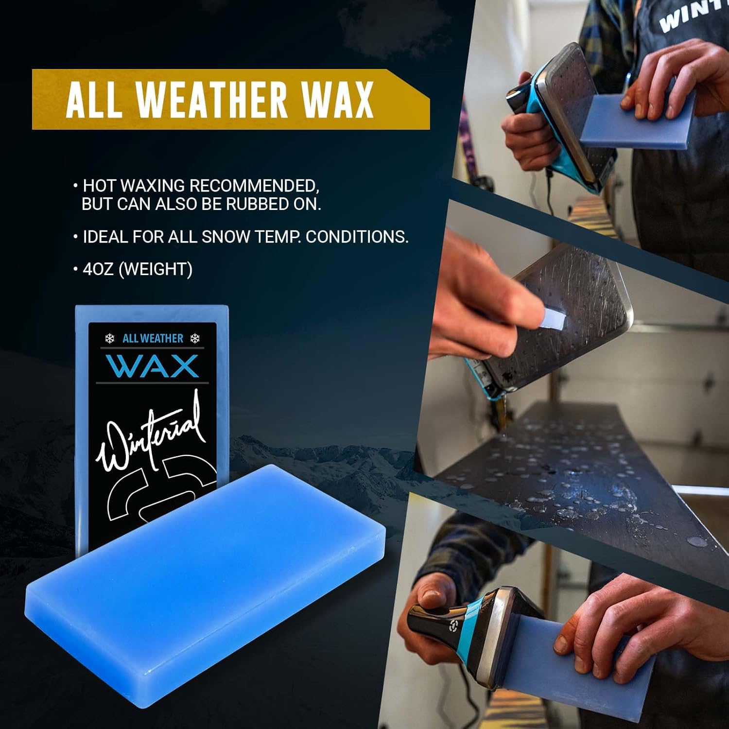 Winterial Snowboard and Ski Tuning Kit, with Iron, All-Temp Snowboard Wax, Angled Edge Tuner File, PTEX Rods and Wax Apron