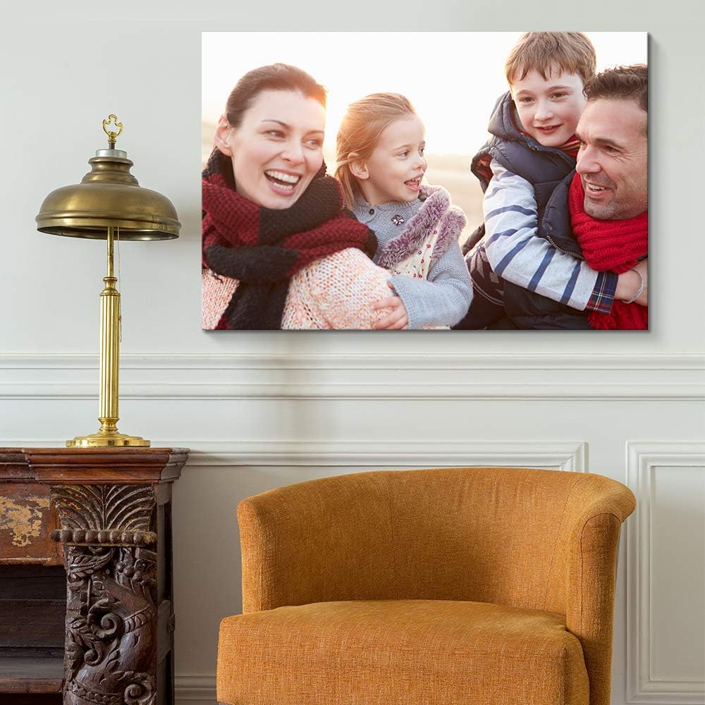 NWT Impresiones en lienzo personalizadas con tus fotos para la familia, cuadros de lienzo personalizados para pared para imprimir enmarcados, 32 x